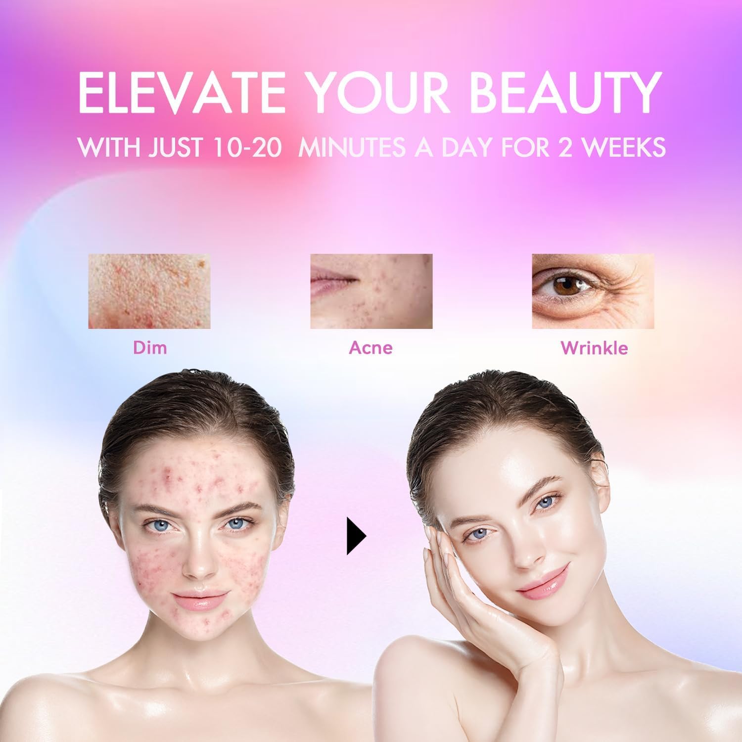 Duevie masque LED visage mixte, soins polyvalents selon vos besoins.