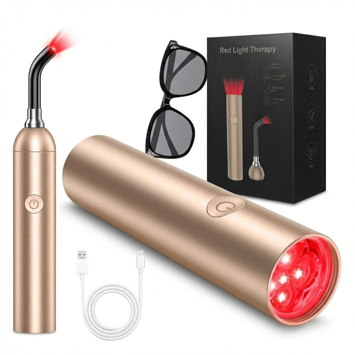 DUGSDG thérapie lumière rouge 660nm sur le visage pour revitaliser la peau