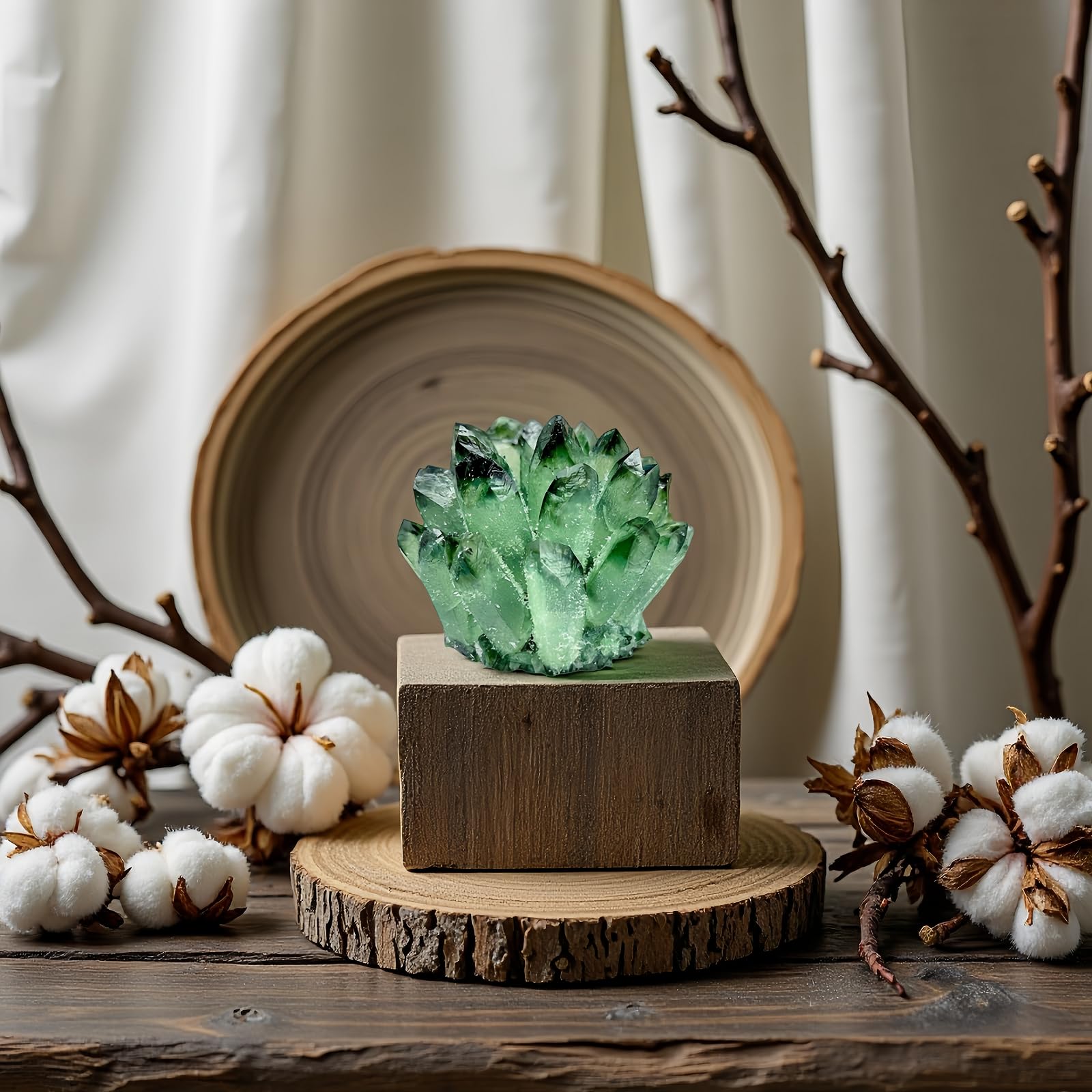 DUKIZA quartz vert – décoration chic pour salon ou bureau