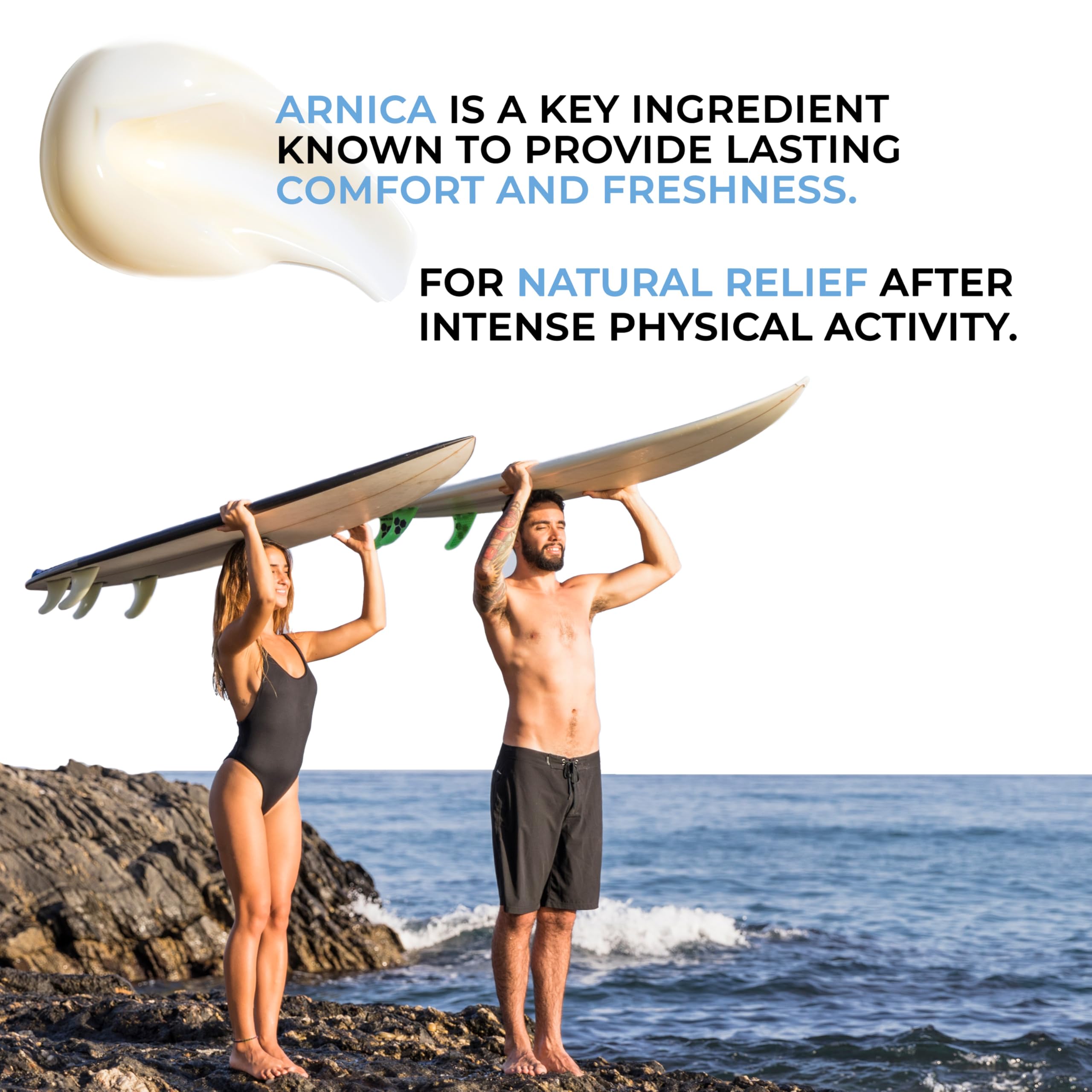 Absorption rapide de la Crème Arnica DULÀC après application.