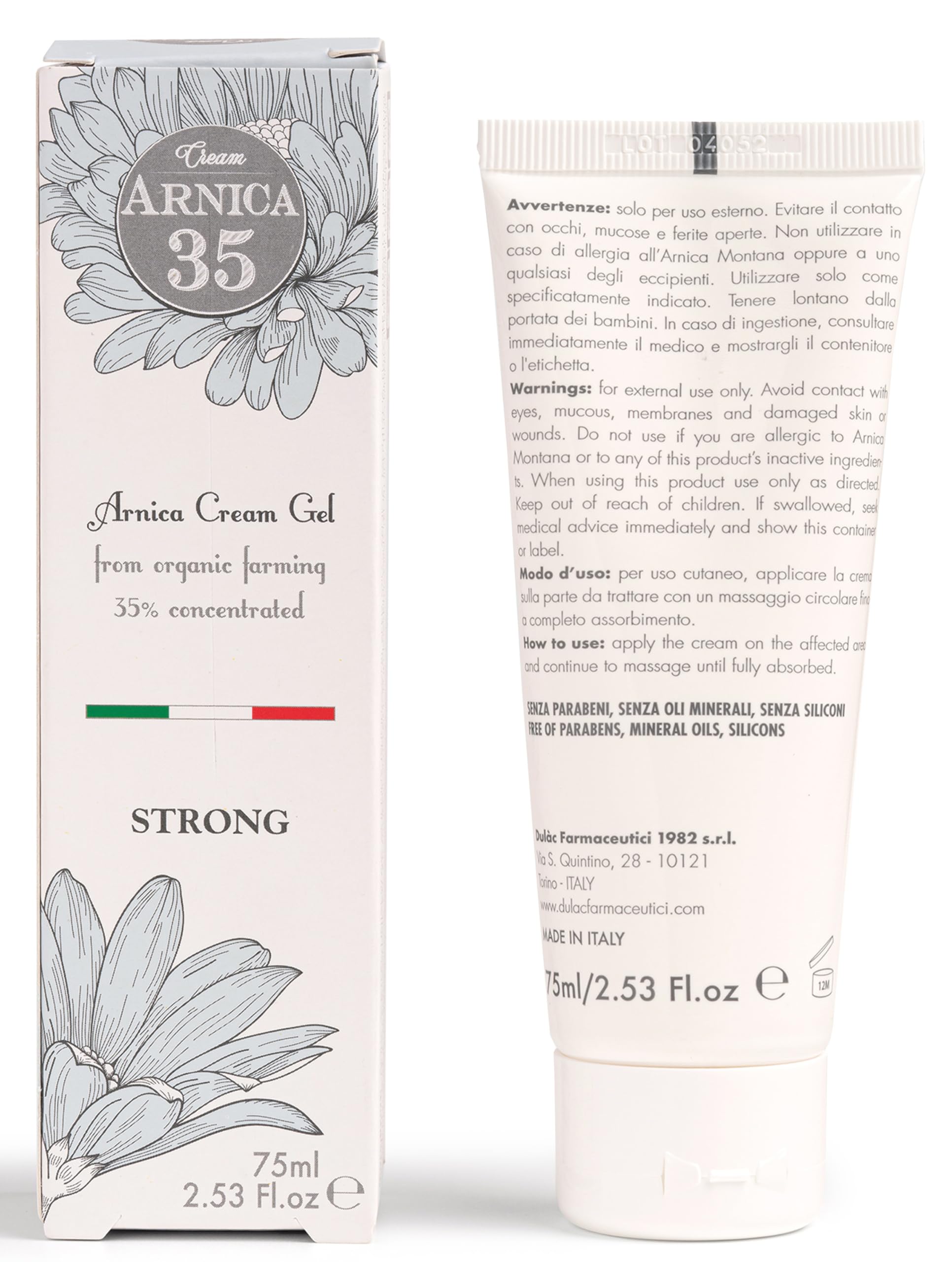 Texture légère de la Crème Arnica DULÀC pour absorption rapide.