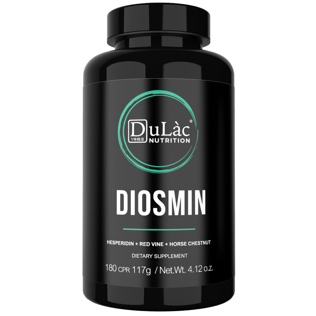 DULÀC Diosmine Hespéridine 1000 mg, bouteille vue avant, soutien éventuel à la circulation veineuse.
