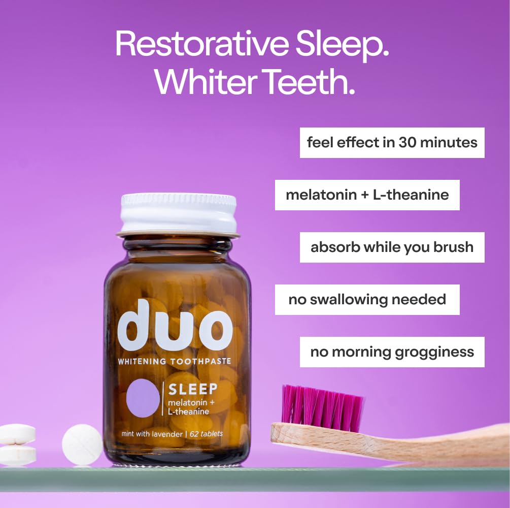 Duo Sleep – tablettes dentifrice menthe lavande pour haleine fraîche et pratique