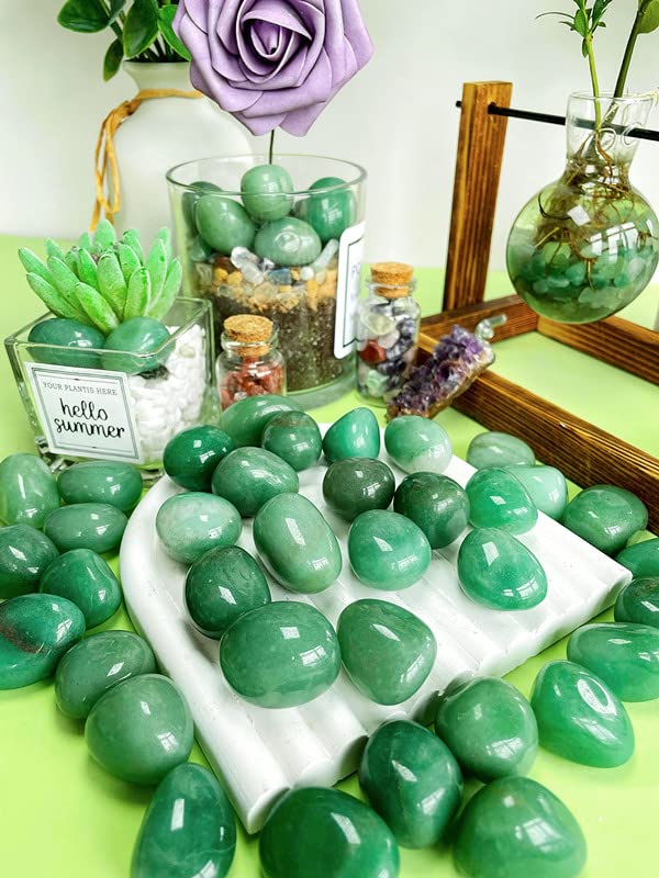 DUQGUHO Aventurine verte pierres polies idéales pour décor de bureau lumineux.