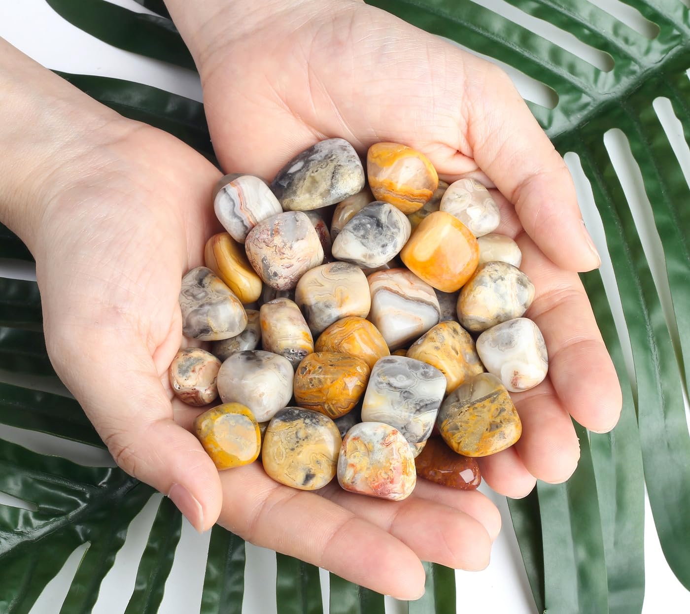 DUQGUHO Crazy Lace Agate: emballage en sachet bulle prêt à expédition