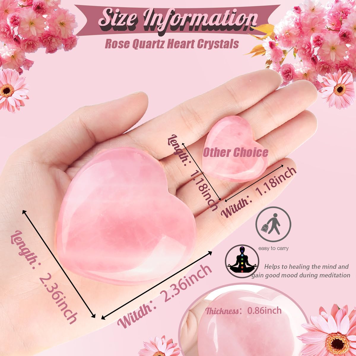 DUQGUHO décor coeur quartz rose posé sur bureau, ambiance zen.