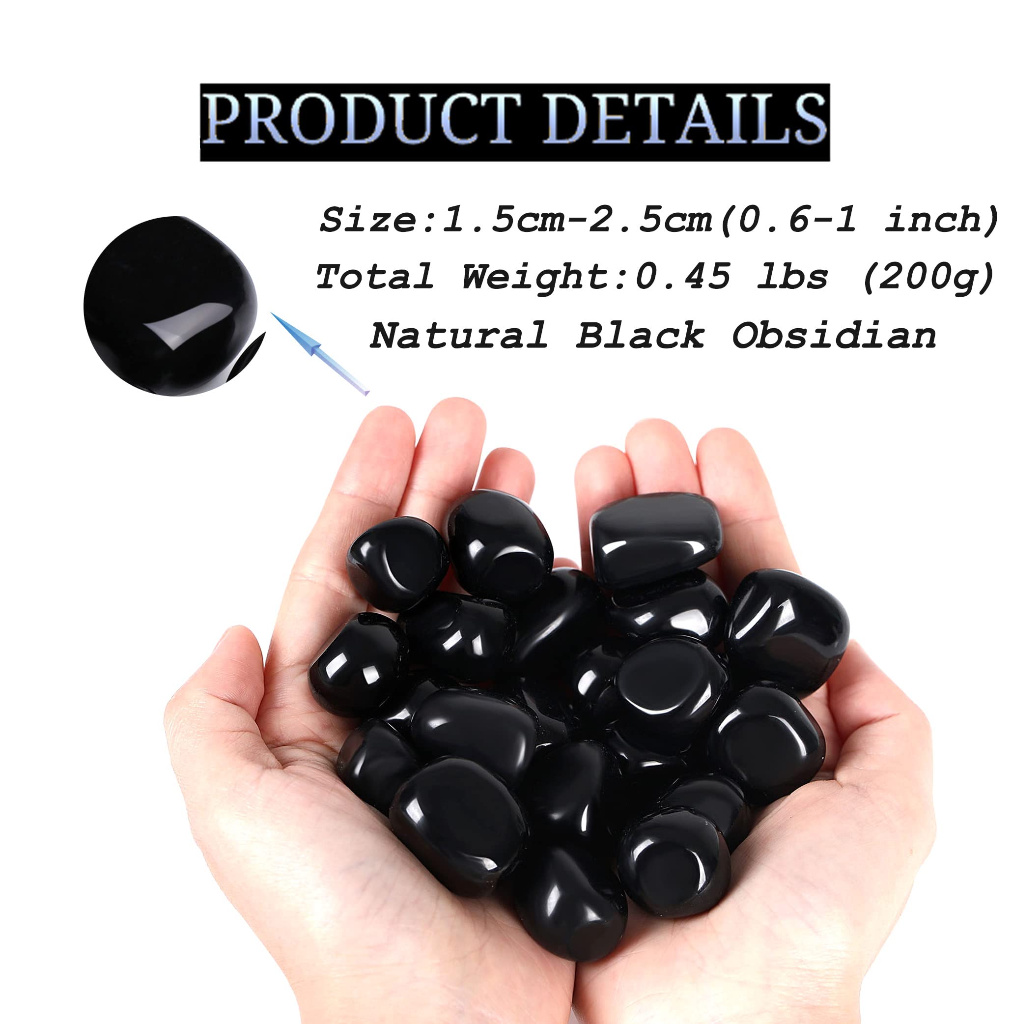 DUQGUHO galets obsidienne – textures lisses pour bijoux et bricolage.
