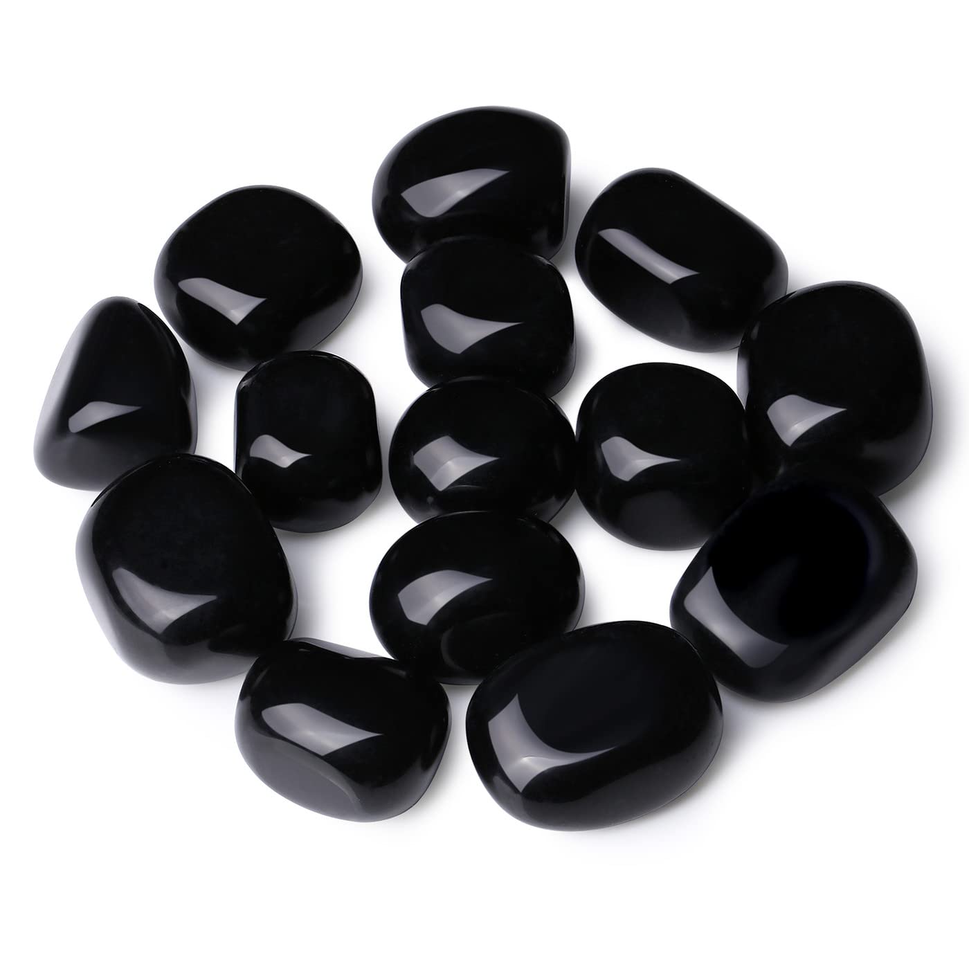 DUQGUHO obsidienne noire – pierres polies pour décoration et protection contre les énergies négatives.
