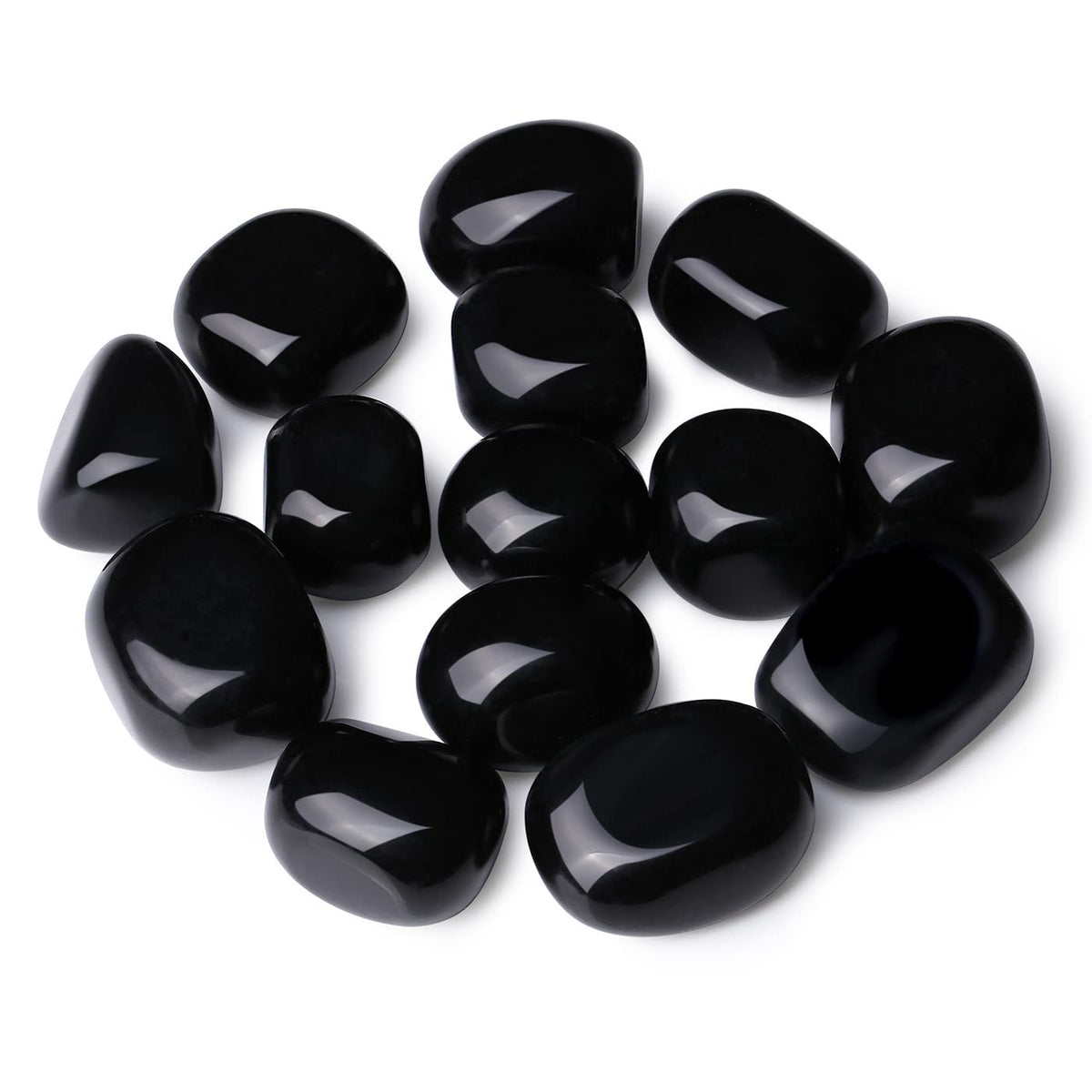 DUQGUHO obsidienne noire – pierres polies pour décoration et protection contre les énergies négatives.
