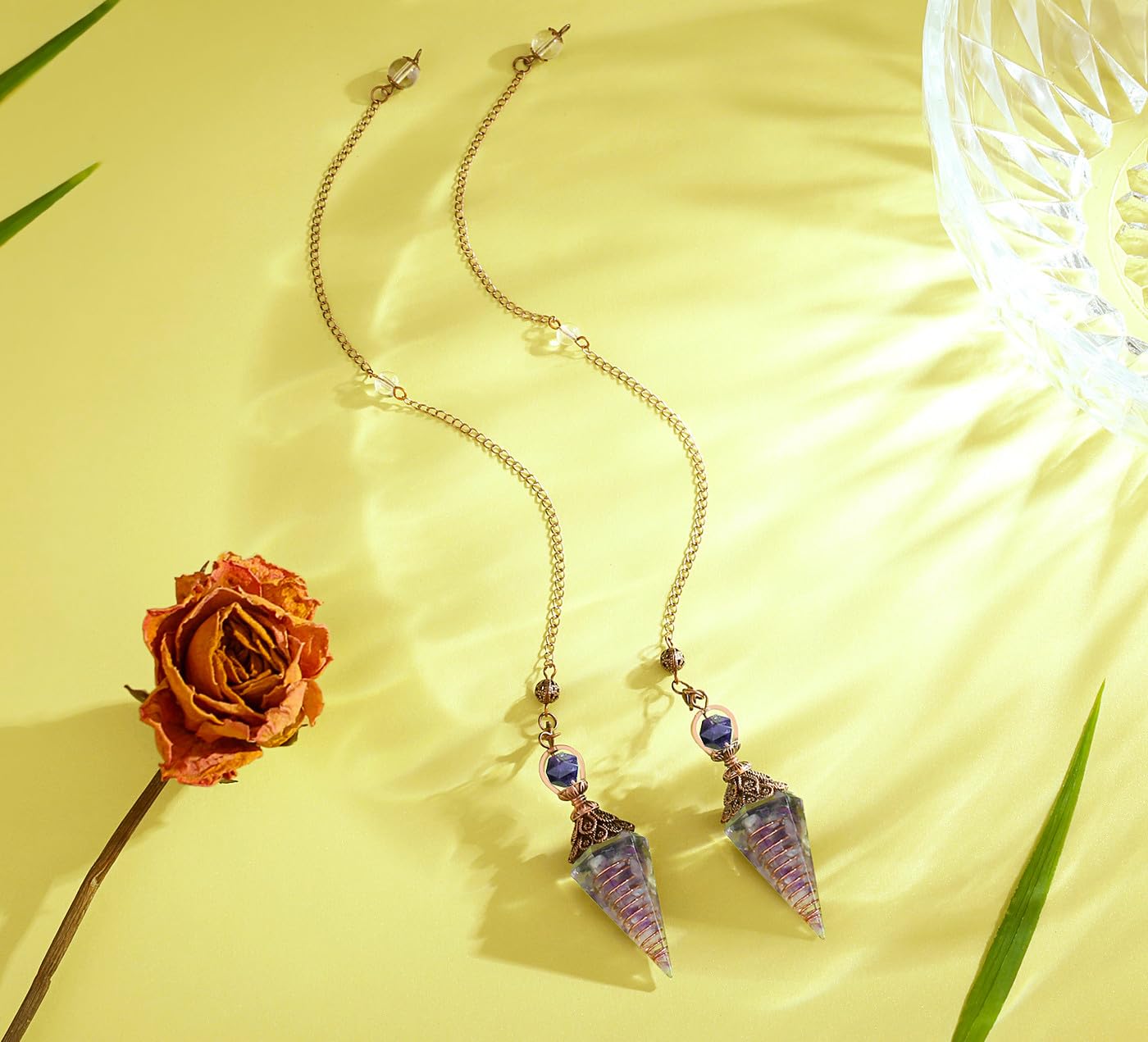 DUQGUHO pendule amethyste hexagonal pour guidage intuitif et clarté