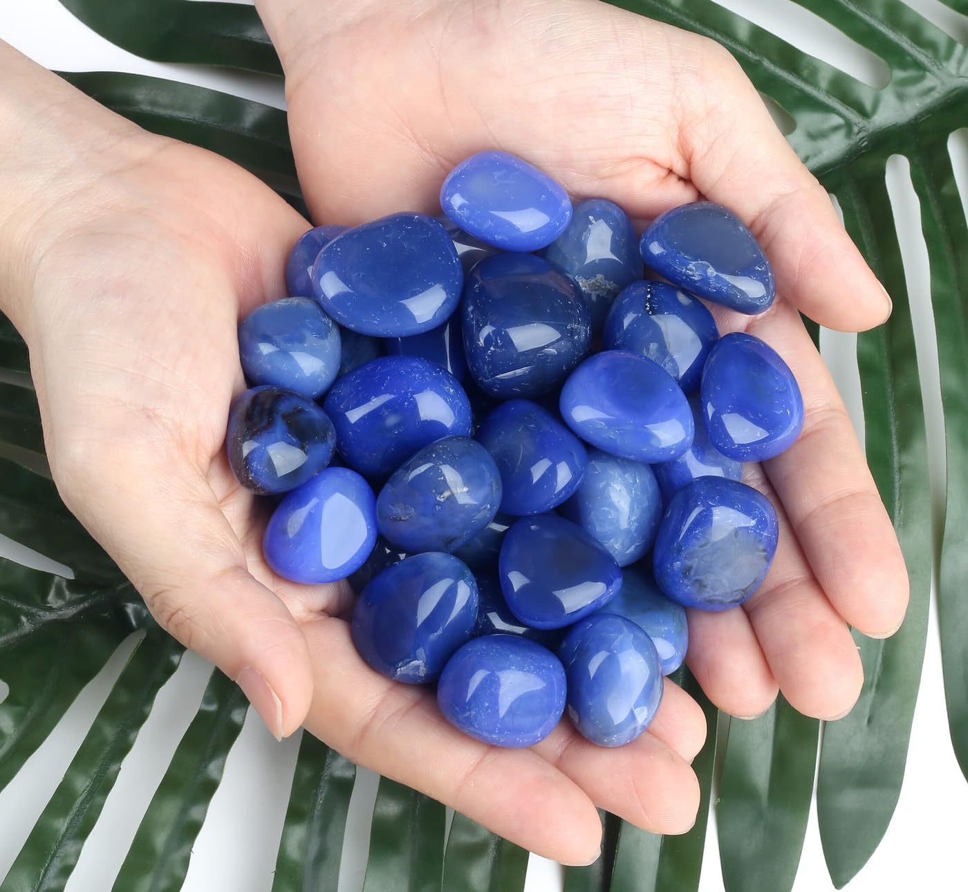 DUQGUHO, pièces de corneline bleu pour artisanat et création de bijoux.