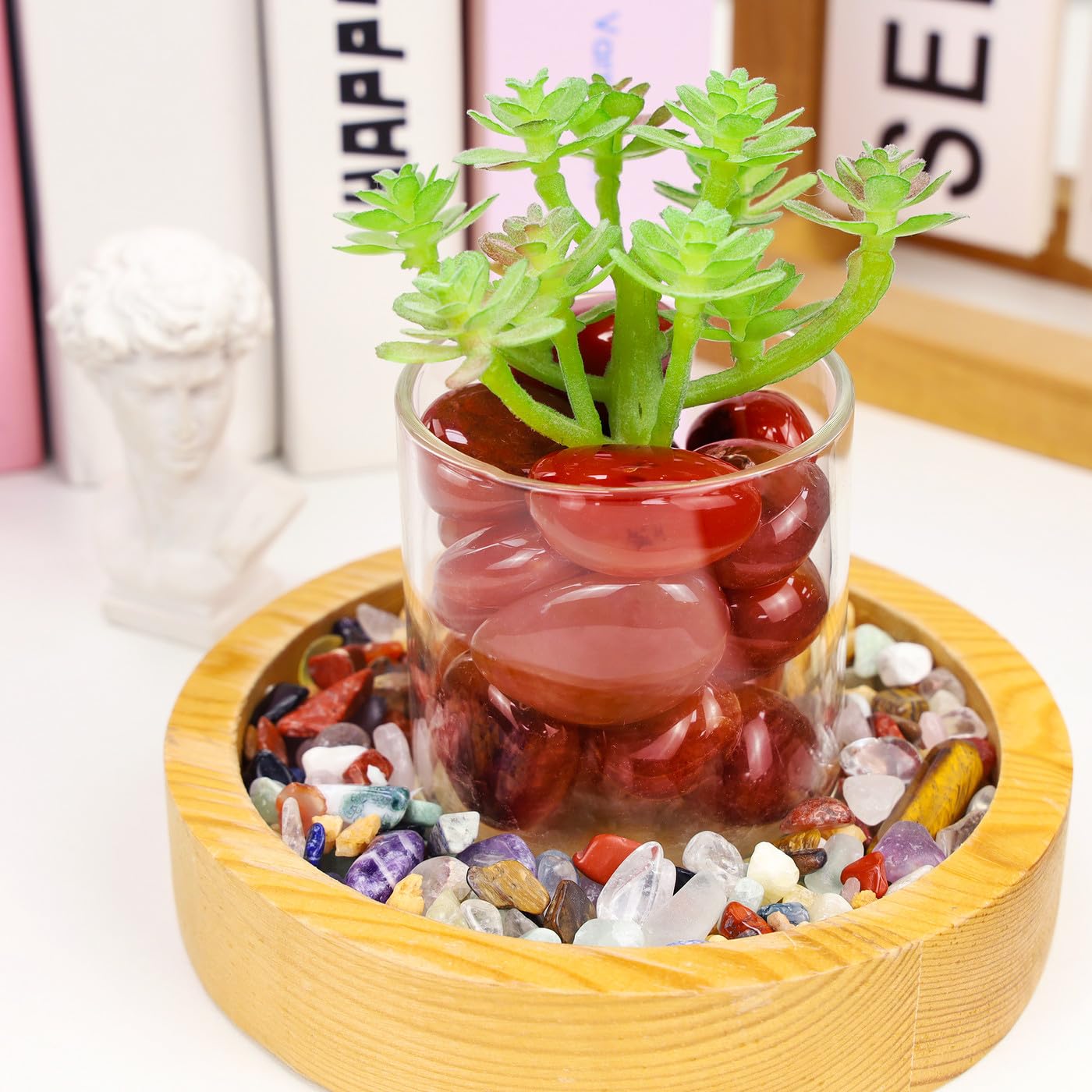 DUQGUHO pierre cornaline rouge pour créations artisanales et bijoux DIY.