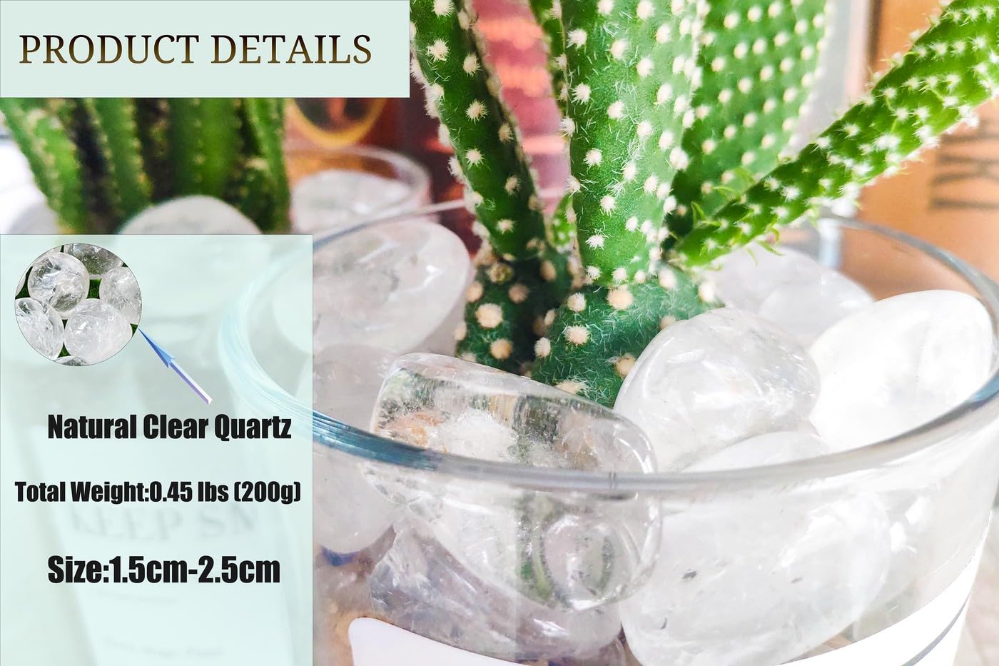 DUQGUHO quartz clair : galet poli pour méditation et ambiance apaisante.