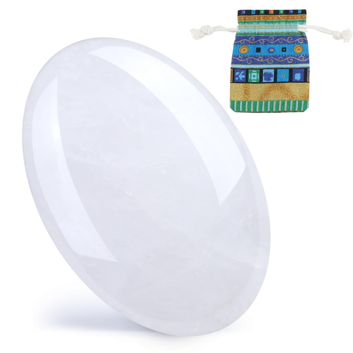 DUQGUHO pierre-paume quartz clair 2-4 pouces pour la détente et la méditation.