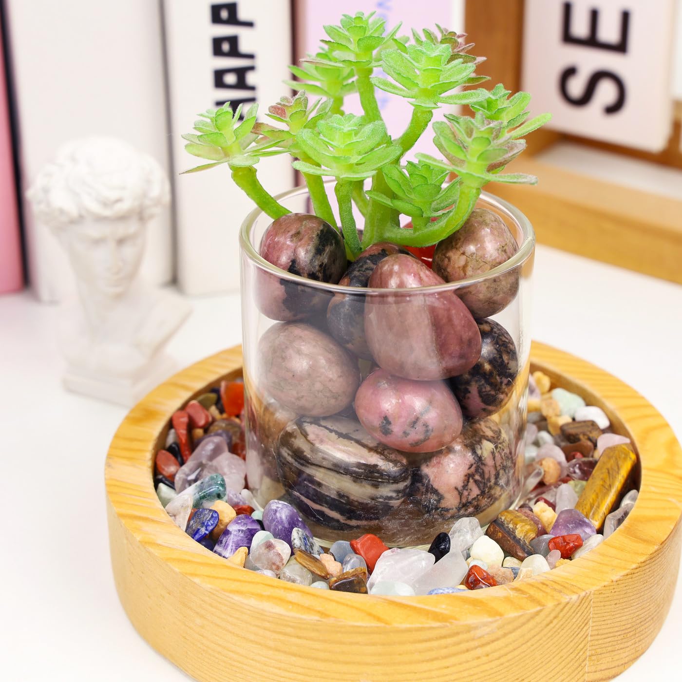 DUQGUHO Rhodonite remplissage de vase comme accent décoratif