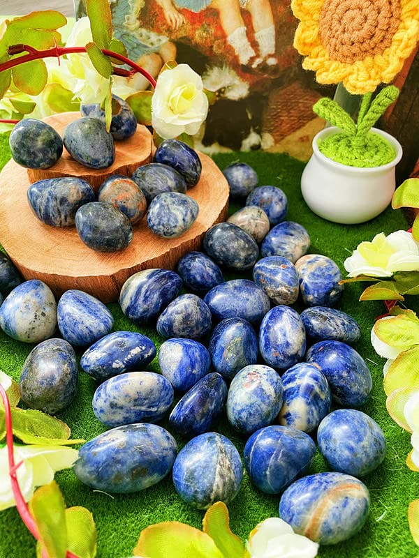 DUQGUHO sodalite bleue – pierres pour bricolage et bijoux, surfaces polies brillantes