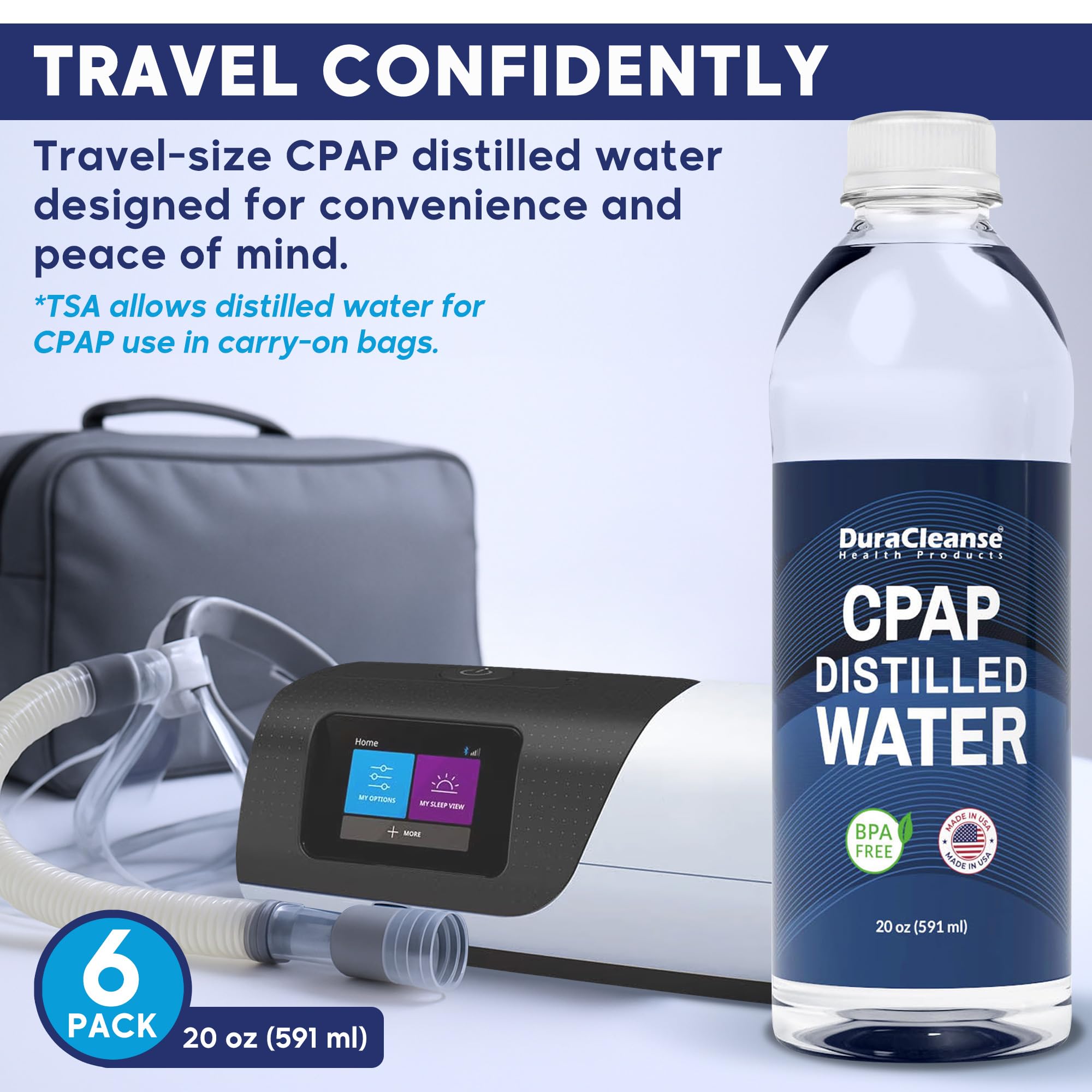 Bouteille Dura Cleanse sans BPA pour CPAP et humidificateur.