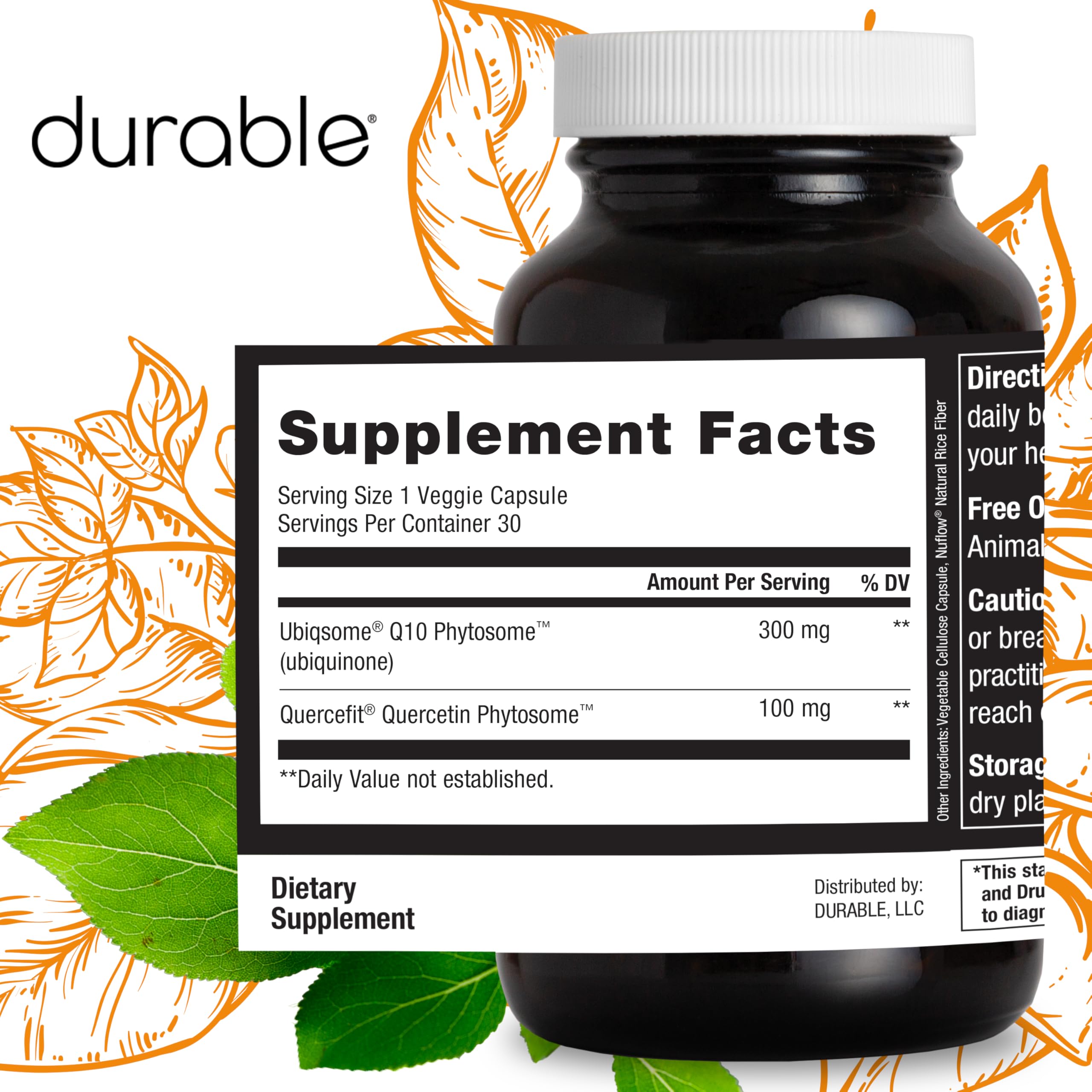 Durable CoQ10, fabrication américaine, contrôle qualité GMP.
