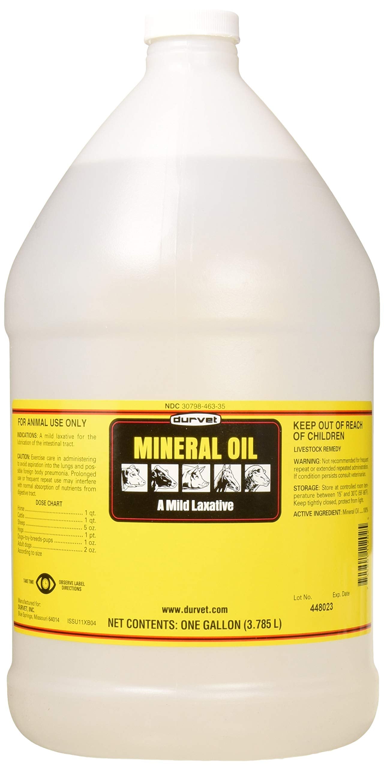 Durvet huile minérale bouteille 1 gallon, prêt à l'emploi pour animaux