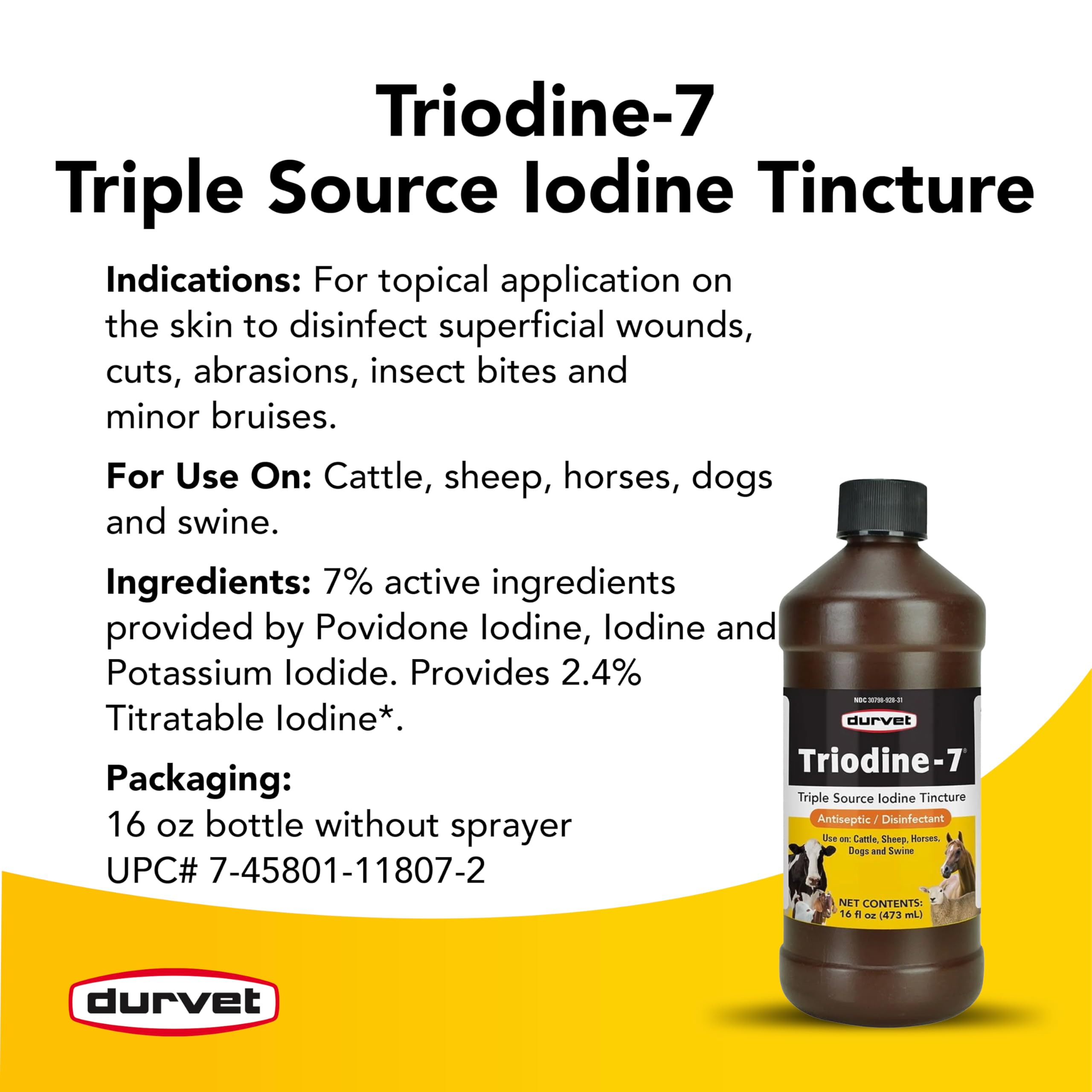 Applicateur-gouttes Durvet Triodine-7, precision d'application facilitant le dosage.