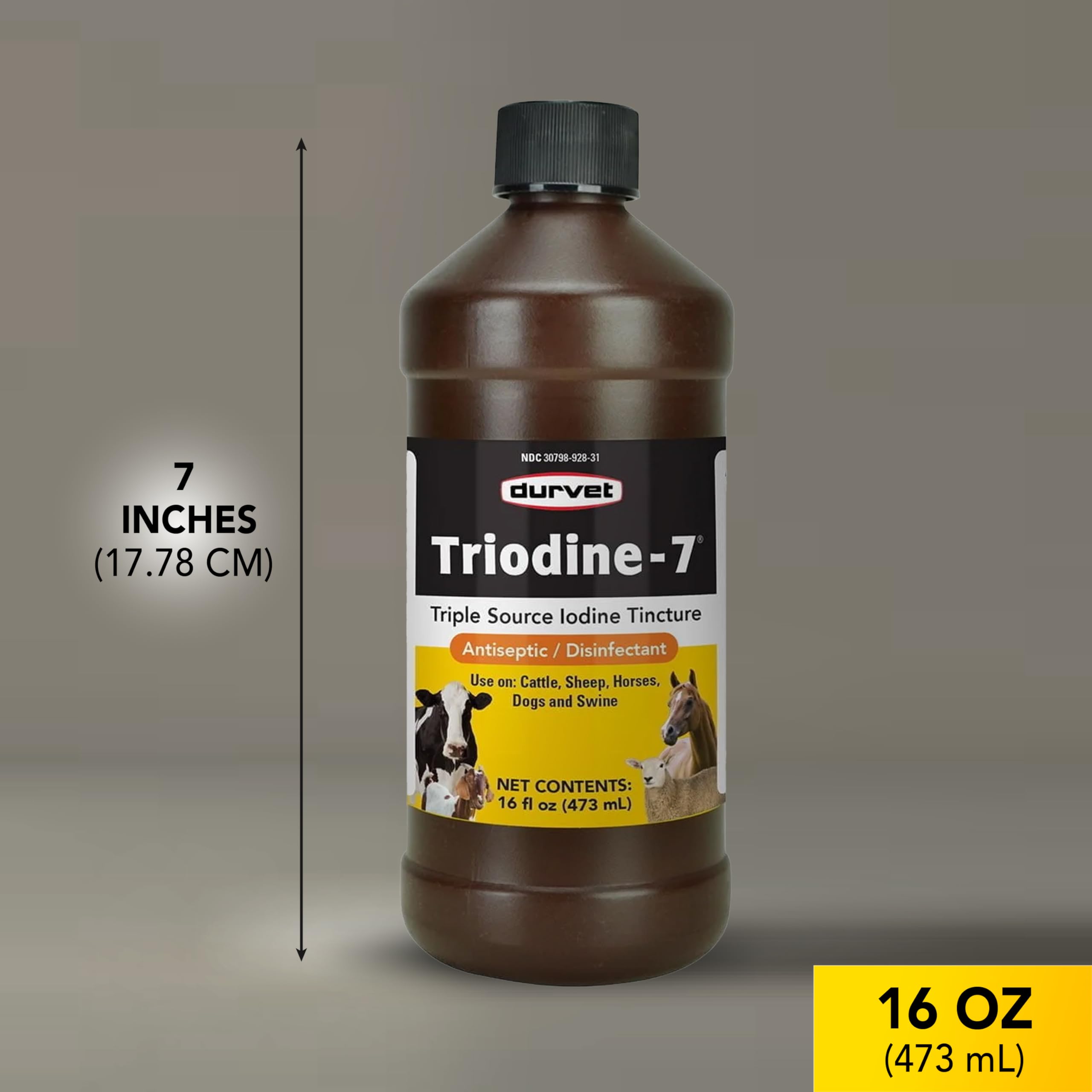 Bouteille prete a l'emploi Durvet Triodine-7, ideale pour les interventions professionnelles.