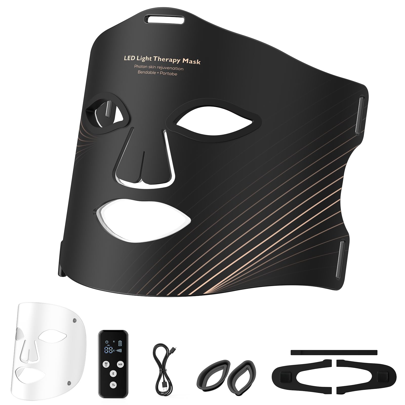 Masque Duuckin visage lumière rouge pour revitalisation et éclat.