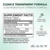 Duvera Akkermansia Probiotique GLP-1 – etiquette sans sucre: routine adaptée sans sucre ajouté.