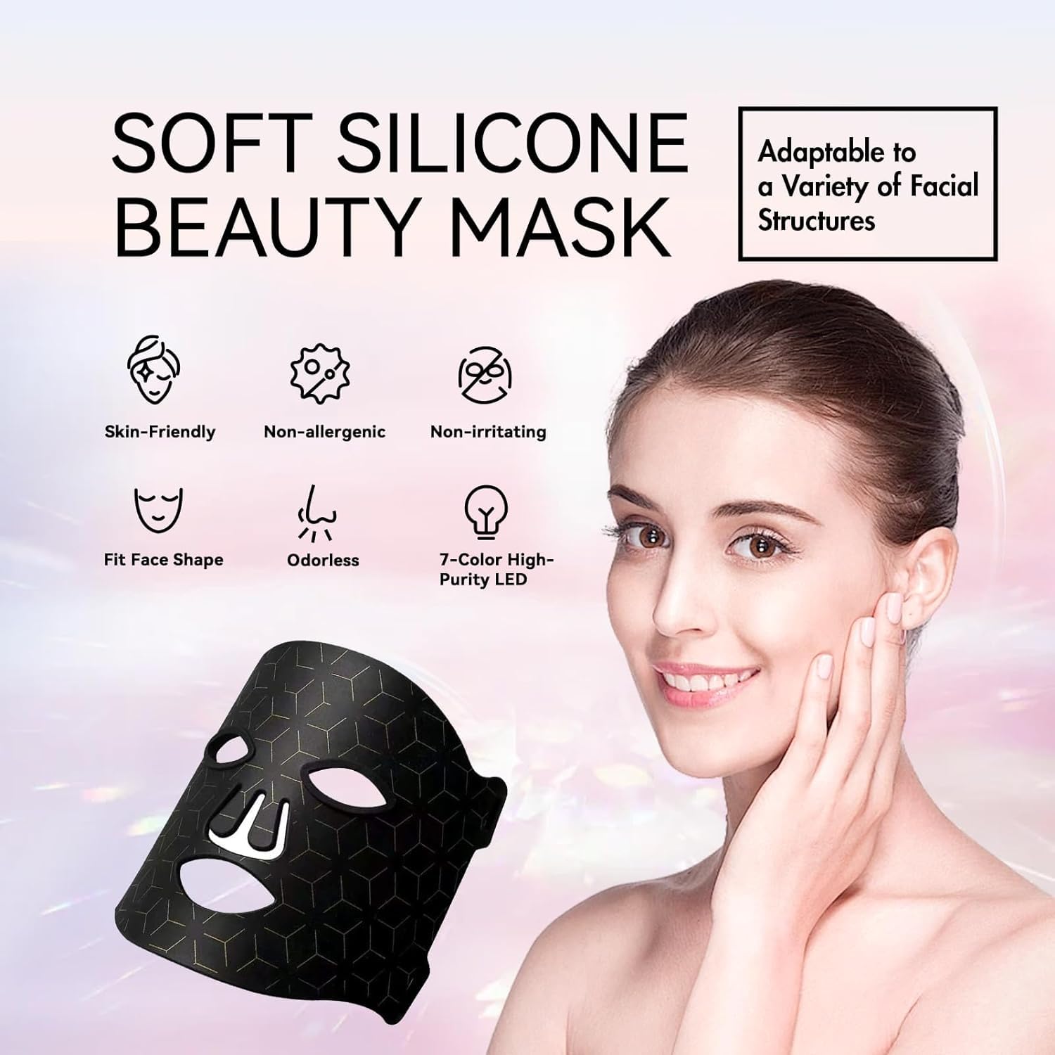 Duevie masque LED 7 couleurs pour soins du visage à domicile.