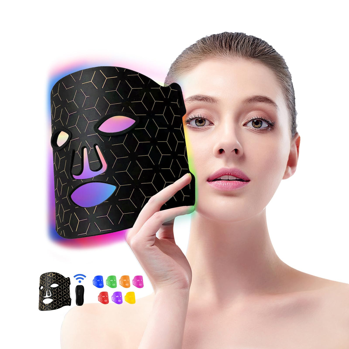 Masque Duevie LED rouge avec 400 LED pour le soin du visage à domicile.