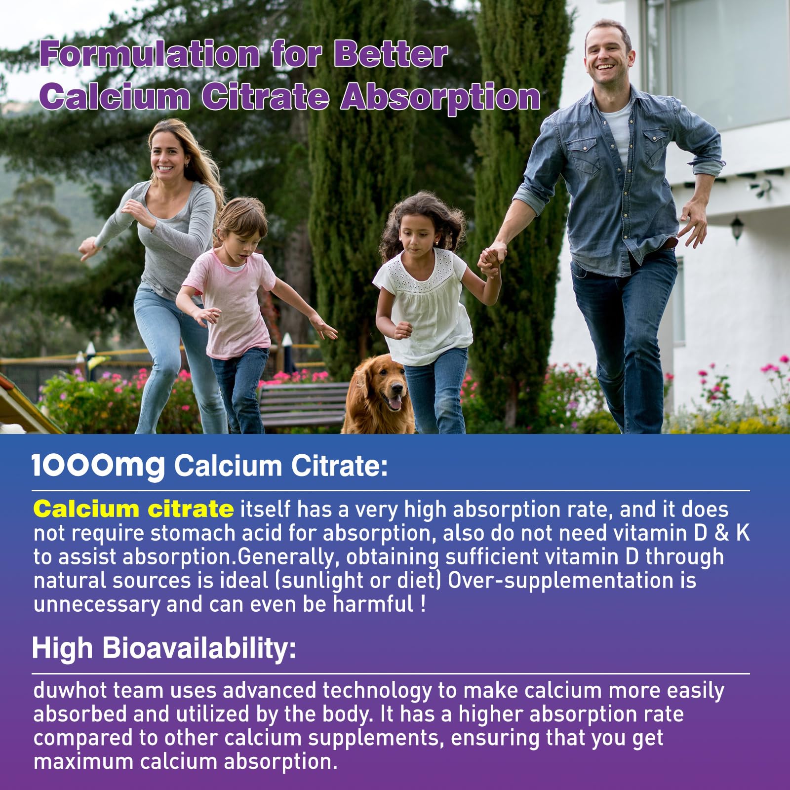 Duwhot calcium citrate gommes, texture moelleuse, absorption potentielle facilitee.