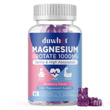 Duwhot gommes magnésium orotate bouteille avec texture gourmande et goût myrtille