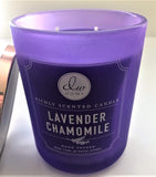 Bougie DW Home avec couvercle violet mat, cire soja artisanale, ambiance chaleureuse.