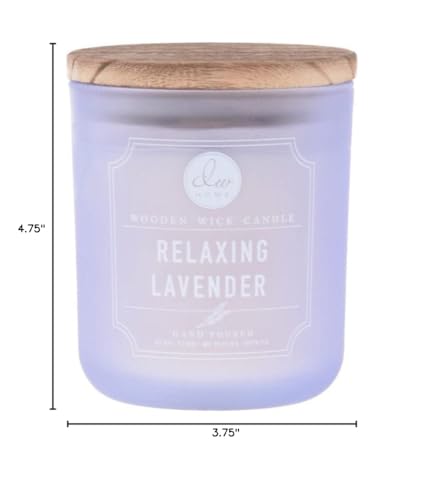 DW Home bougie lavande, mèche en bois, ambiance relaxante durable à la maison.