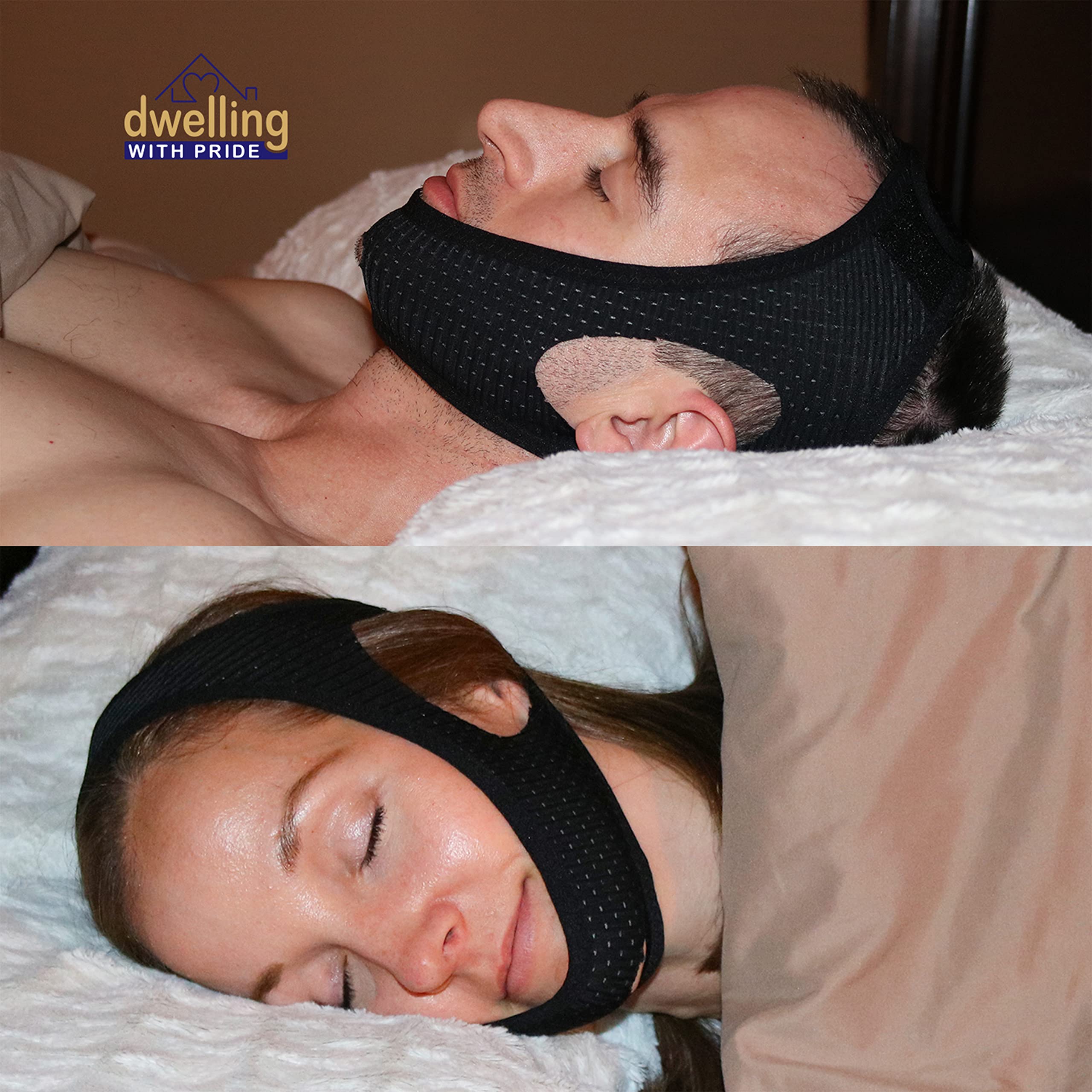 Dwelling With Pride bandeau anti ronfement pour CPAP, usage universel homme femme