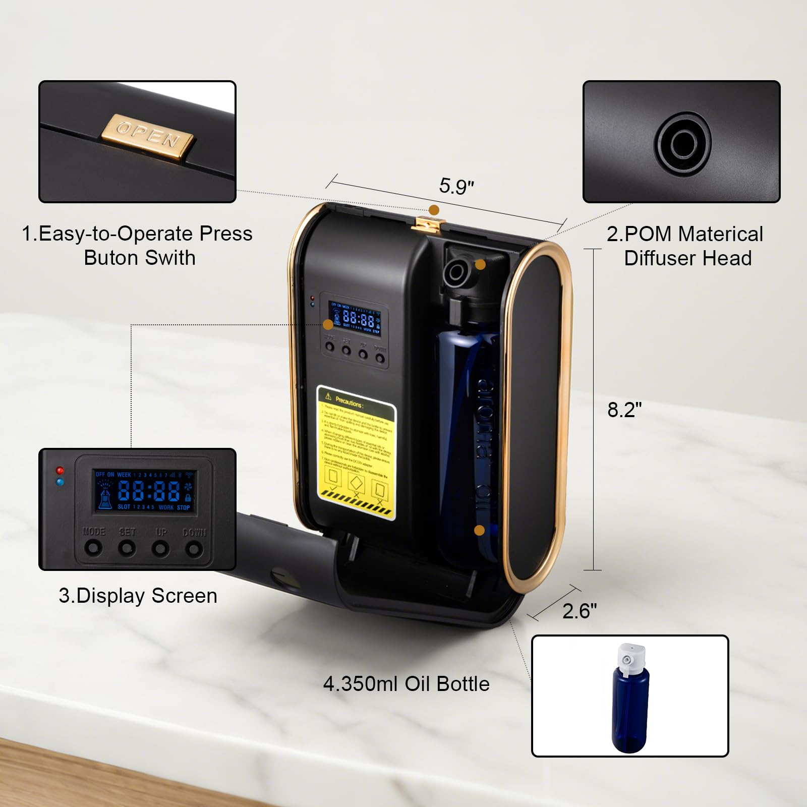 Diffuseur DXBDHSJK 350 ml, autonomie longue durée.