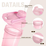 D.Y.A shaker 16oz graduations imprimées pour mesurer facilement les portions.
