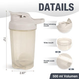 Shaker D.Y.A 16oz gris avec graduations pour mesurer avec précision