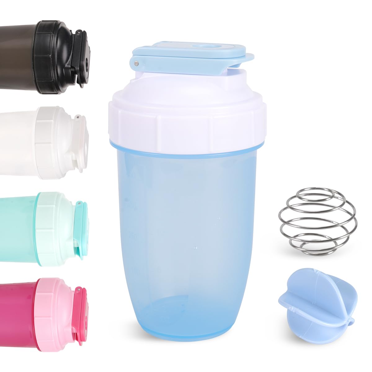 Shaker D.Y.A 16oz bleu avec bouchon, parfait pour protéines et shakes.