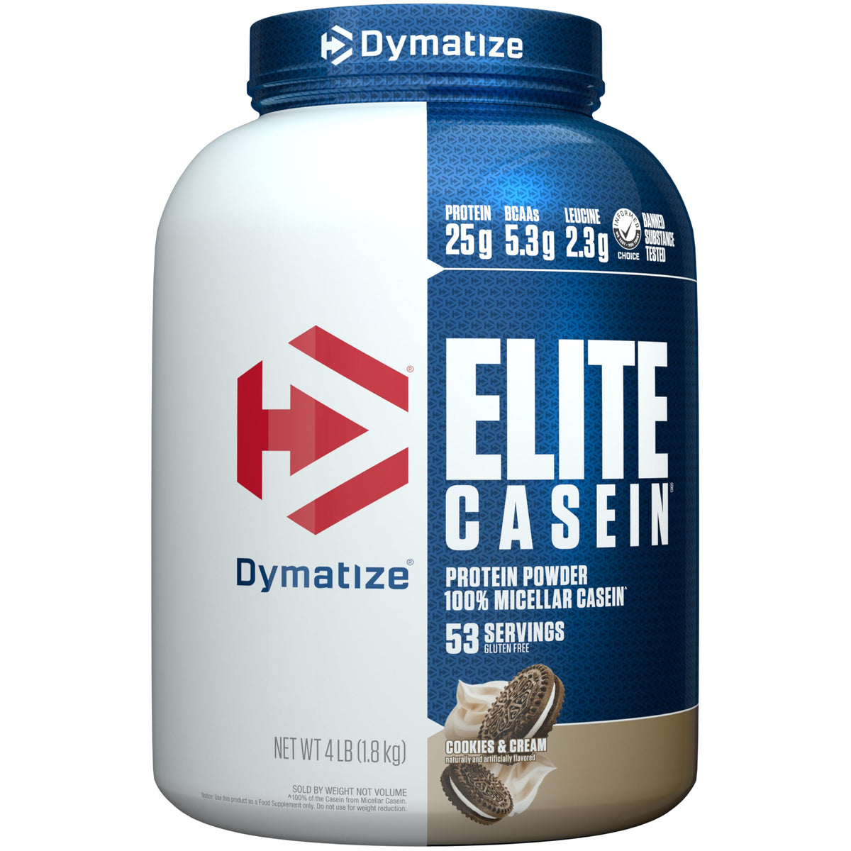 Dymatize Elite Casein Cookies & Cream, bouteille — soutien prolongé des protéines pendant la nuit