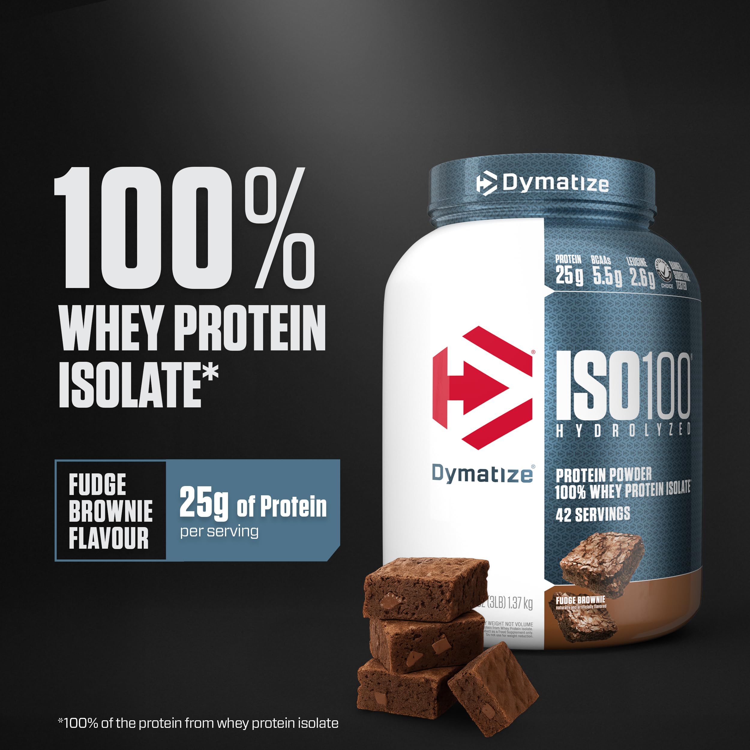 ISO100 de Dymatize, portion de 25 g de protéine après entraînement rapide