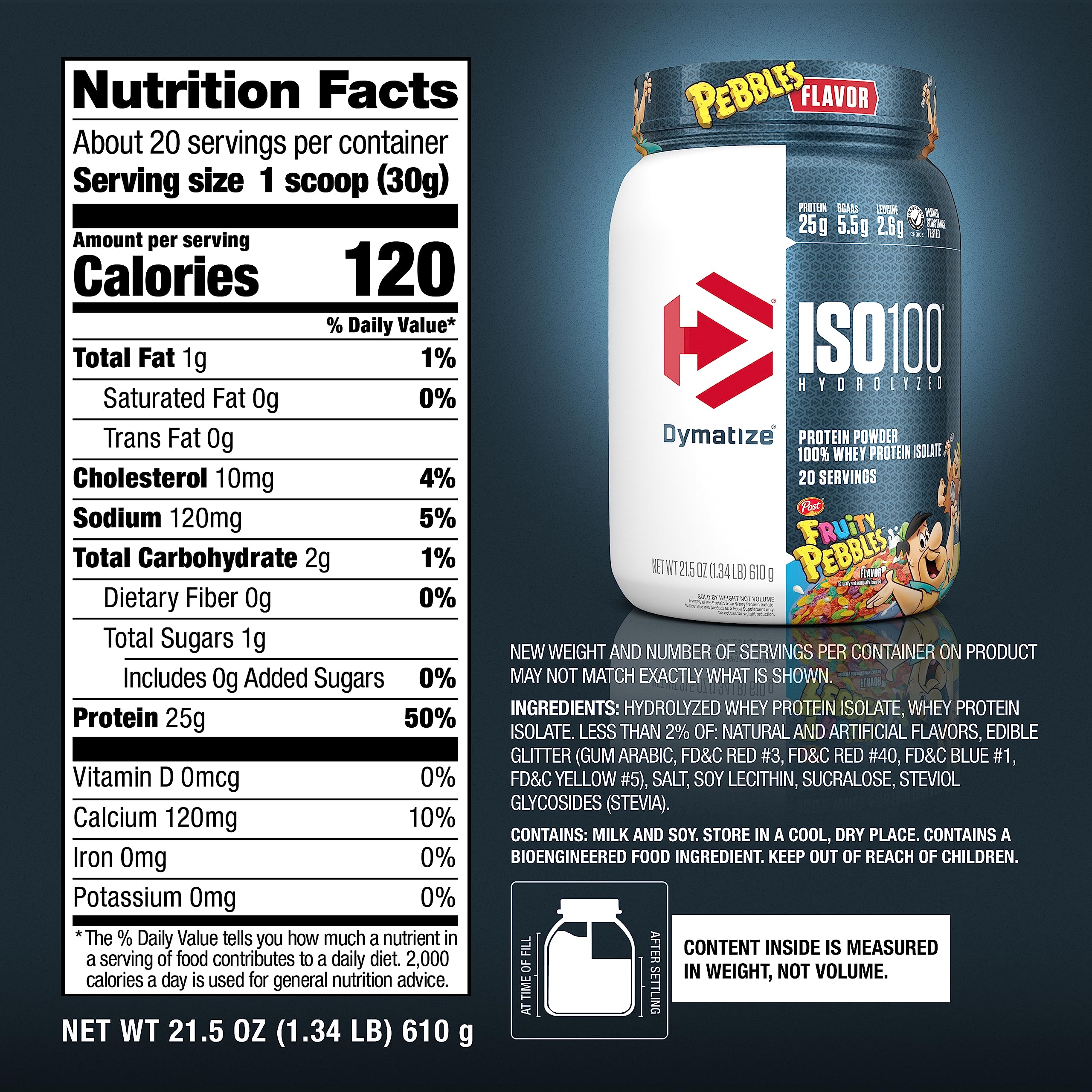 Dymatize ISO100 sans gluten, protéines de haute qualité.