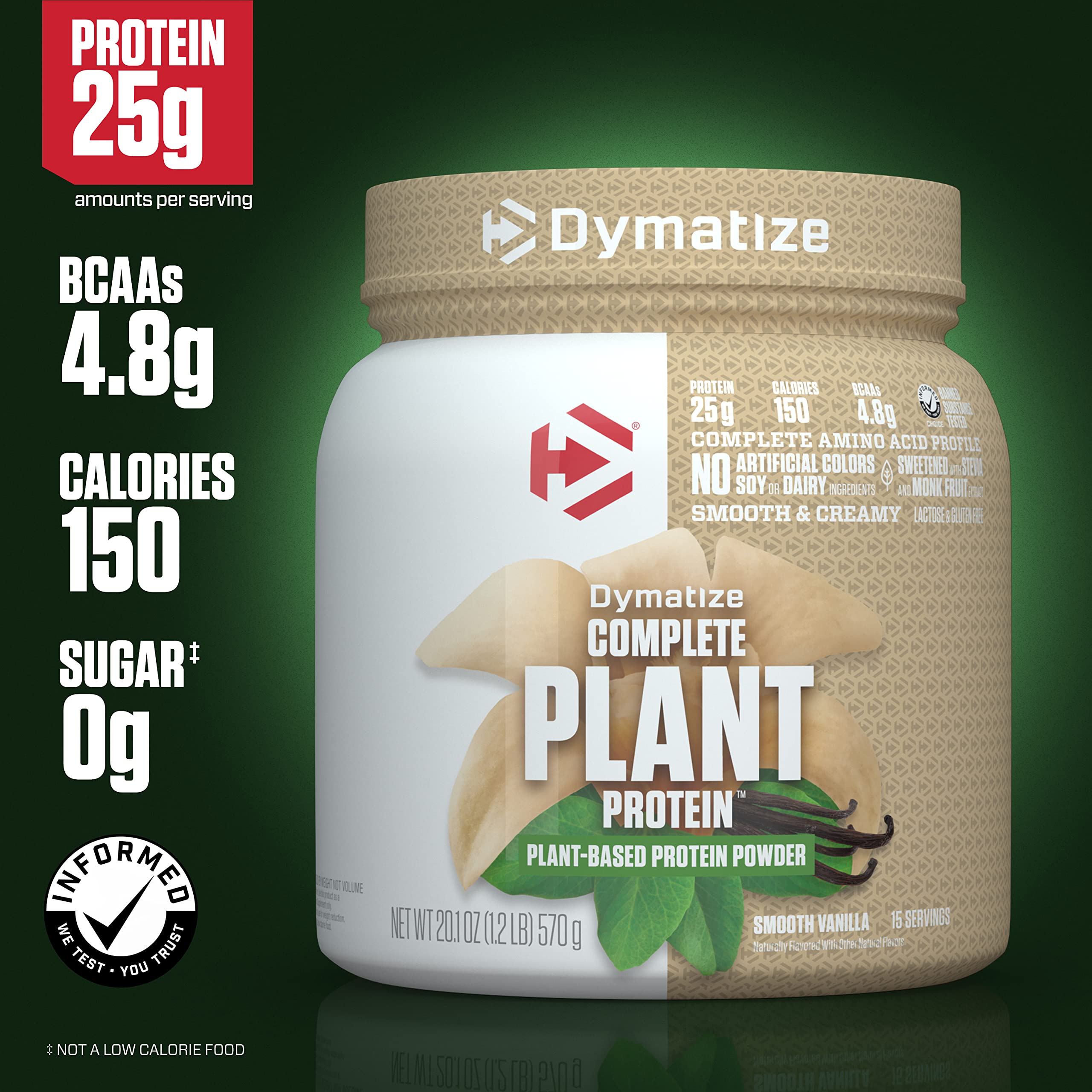 Poudre Dymatize Protéine Végétale Vanille Crème, goût doux et crémeux
