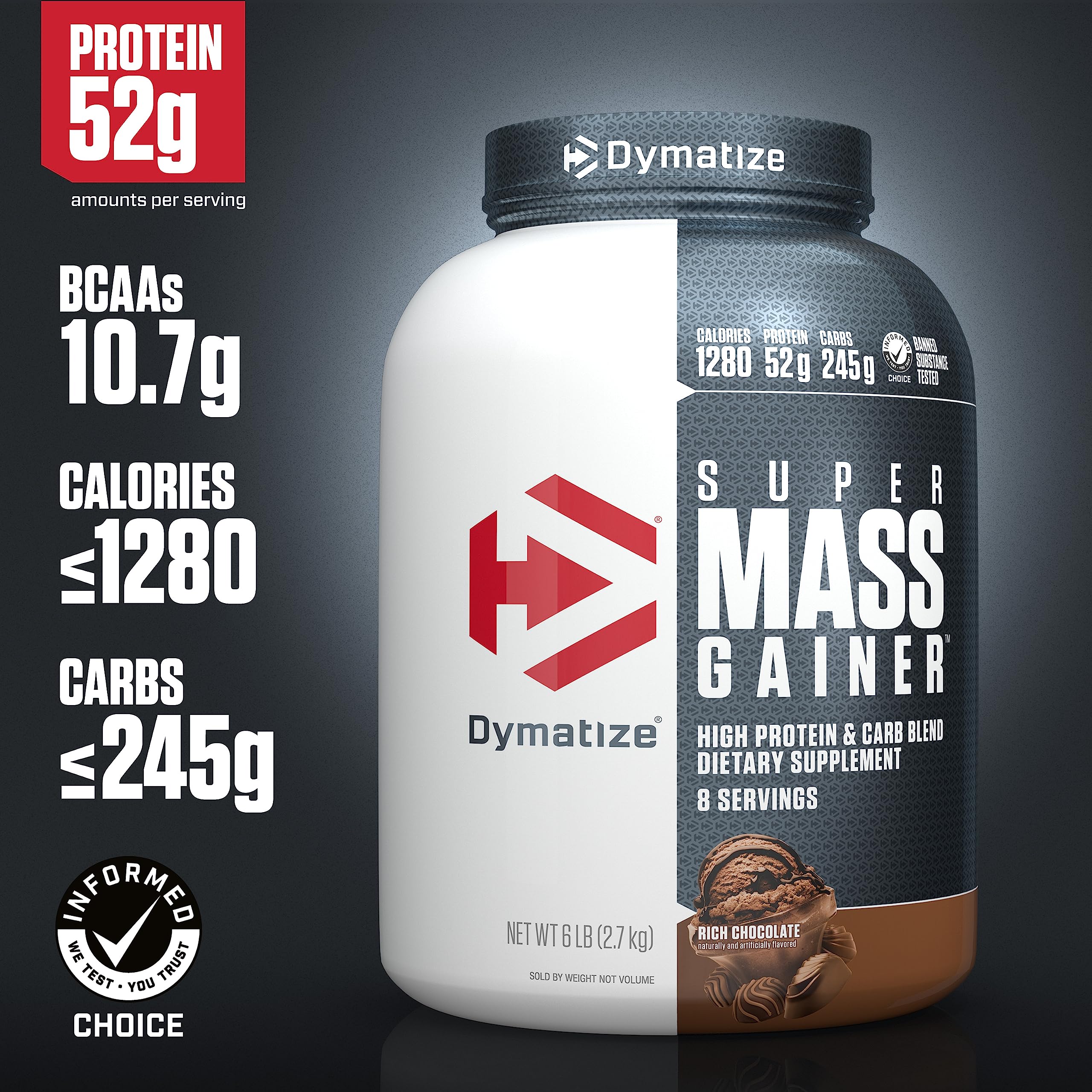 Dymatize Super Mass Gainer — doseur pratique pour mesurer des portions généreuses