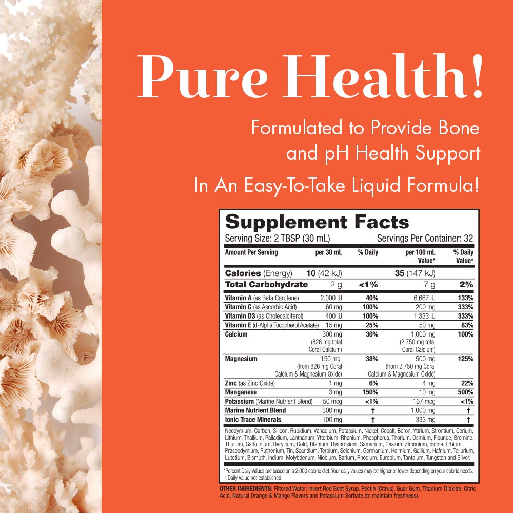 Dynamic Health Complexe calcium de corail — versement du liquide facilitant l’absorption.