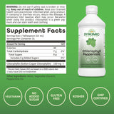 Dynamic Health Chlorophylle Menthe Poivrée, bouteille ouverte montrant le produit pur.