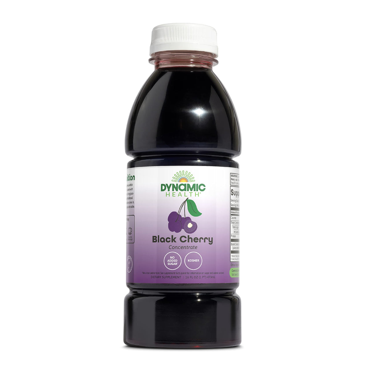 Dynamic Health Concentré cerise noire en bouteille, pur sans additifs et aromes.