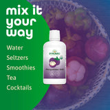 Dynamic Health Mangosteen Gold – versement du jus dans un verre, goût fruité.