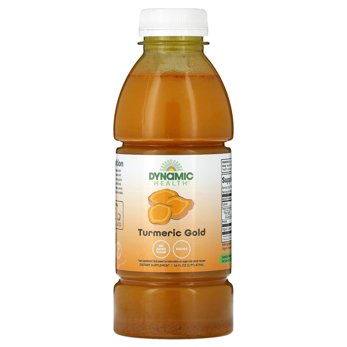 Dynamic Health Turmeric Gold, bouteille et etiquette, antioxydants possibles
