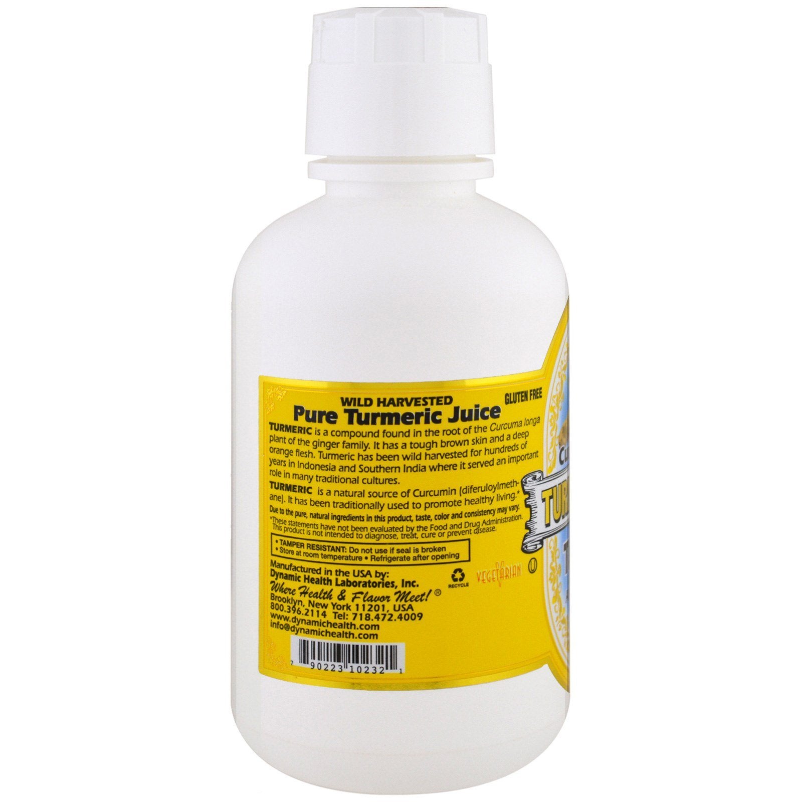 Dynamic Health Turmeric Gold, emballage, jus curcuma 100% sans additifs