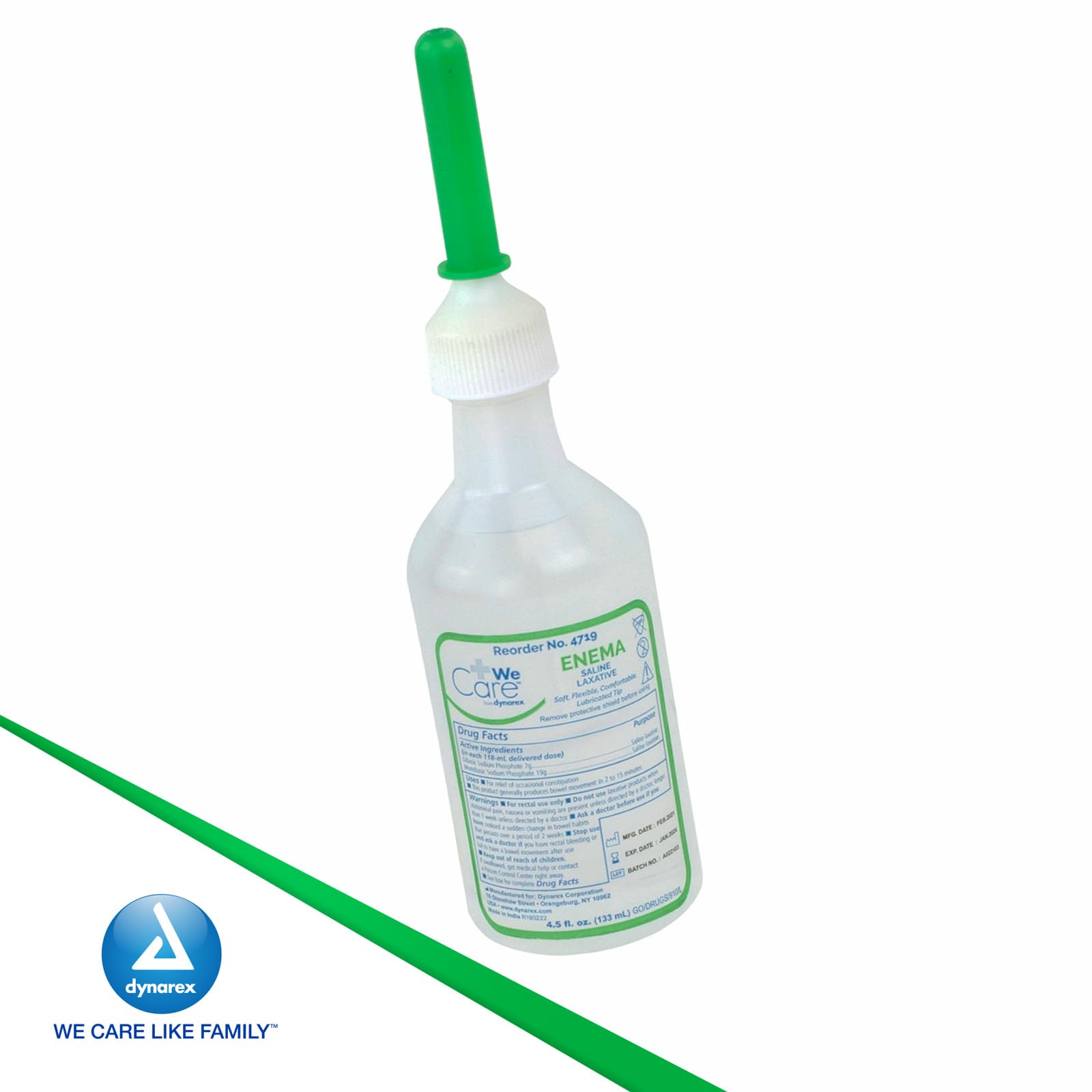 Dynarex lavement rectal format pratique de 133 ml.